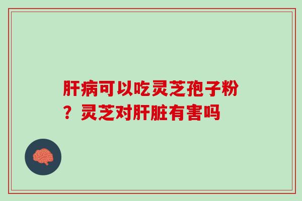 肝病可以吃灵芝孢子粉？灵芝对肝脏有害吗