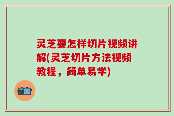 灵芝要怎样切片视频讲解(灵芝切片方法视频教程，简单易学)