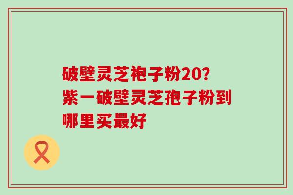 破壁灵芝袍子粉20？紫一破壁灵芝孢子粉到哪里买最好