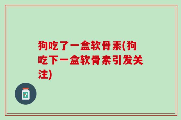狗吃了一盒软骨素(狗吃下一盒软骨素引发关注)