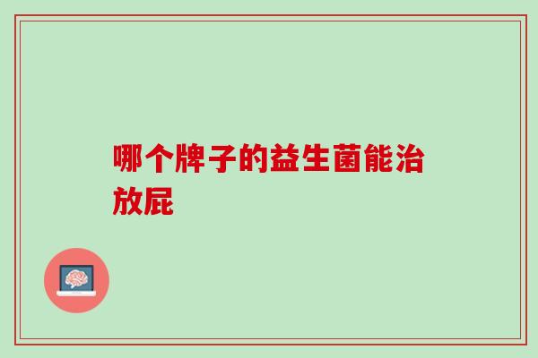 哪个牌子的益生菌能治放屁