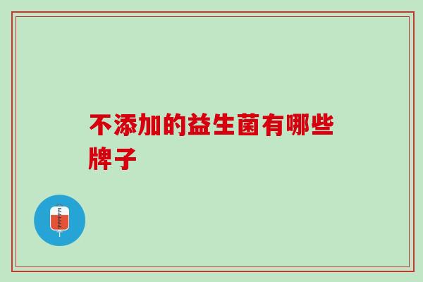 不添加的益生菌有哪些牌子