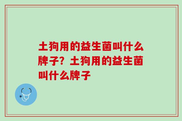 土狗用的益生菌叫什么牌子？土狗用的益生菌叫什么牌子