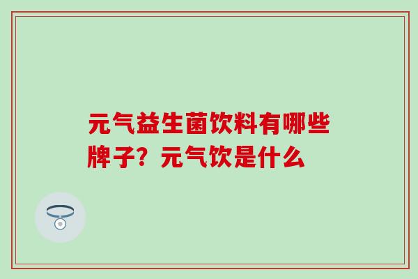 元气益生菌饮料有哪些牌子？元气饮是什么