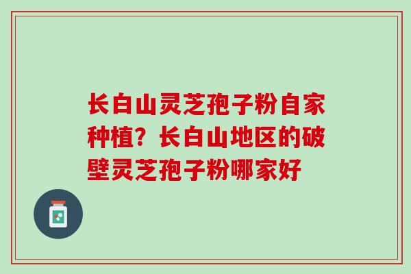 长白山灵芝孢子粉自家种植？长白山地区的破壁灵芝孢子粉哪家好