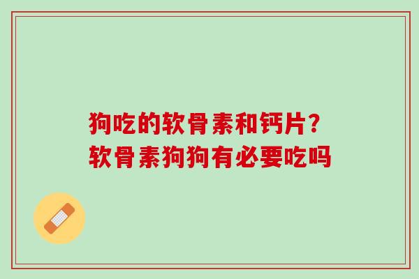 狗吃的软骨素和钙片？软骨素狗狗有必要吃吗