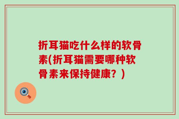 折耳猫吃什么样的软骨素(折耳猫需要哪种软骨素来保持健康？)
