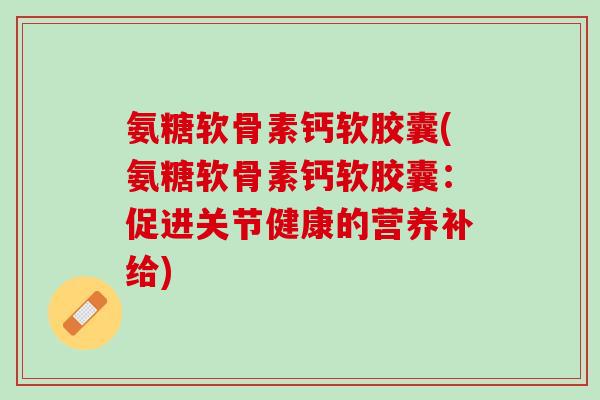 氨糖软骨素钙软胶囊(氨糖软骨素钙软胶囊：促进关节健康的营养补给)