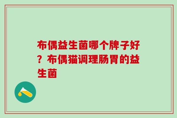 布偶益生菌哪个牌子好？布偶猫调理肠胃的益生菌