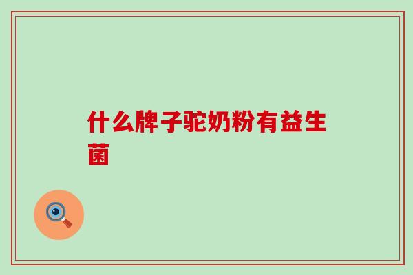 什么牌子驼奶粉有益生菌