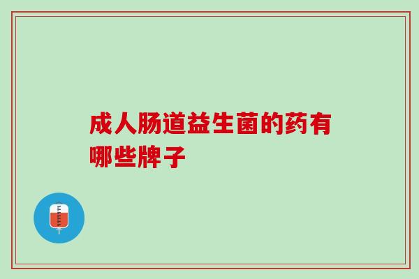 成人肠道益生菌的药有哪些牌子
