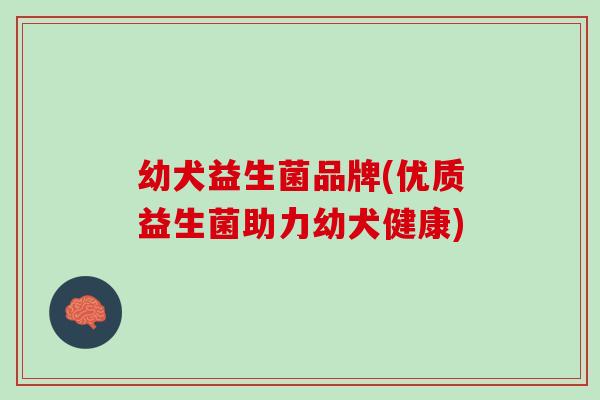幼犬益生菌品牌(优质益生菌助力幼犬健康)