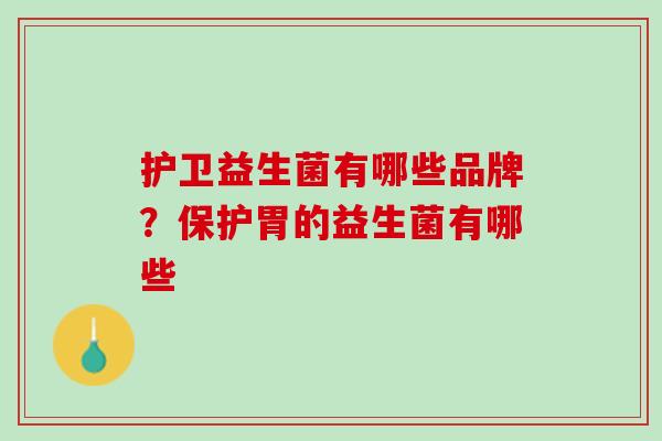 护卫益生菌有哪些品牌？保护胃的益生菌有哪些