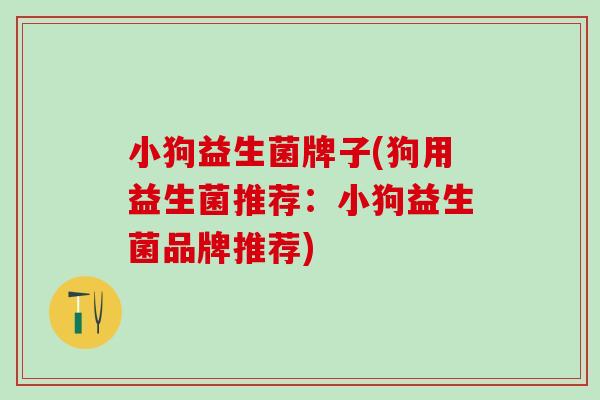 小狗益生菌牌子(狗用益生菌推荐：小狗益生菌品牌推荐)