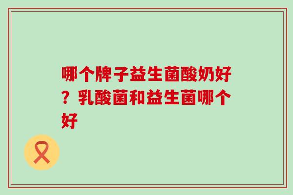 哪个牌子益生菌酸奶好？乳酸菌和益生菌哪个好