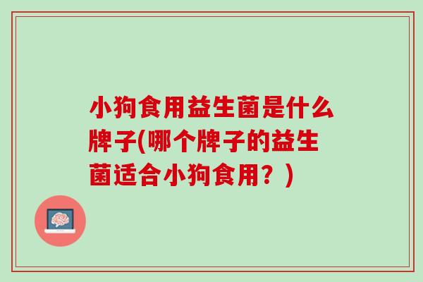 小狗食用益生菌是什么牌子(哪个牌子的益生菌适合小狗食用？)
