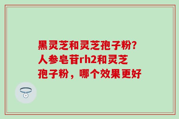 黑灵芝和灵芝孢子粉？人参皂苷rh2和灵芝孢子粉，哪个效果更好