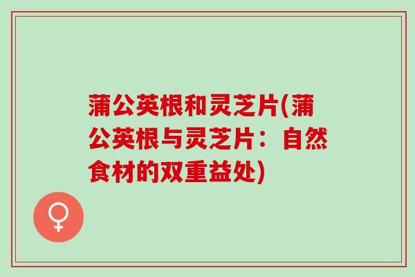 蒲公英根和灵芝片(蒲公英根与灵芝片：自然食材的双重益处)