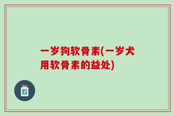 一岁狗软骨素(一岁犬用软骨素的益处)
