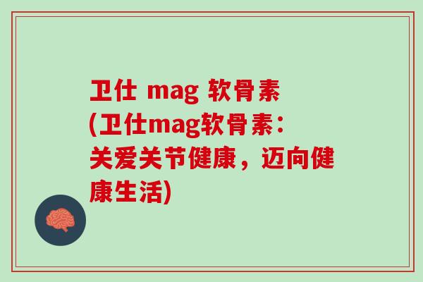卫仕 mag 软骨素(卫仕mag软骨素：关爱关节健康，迈向健康生活)