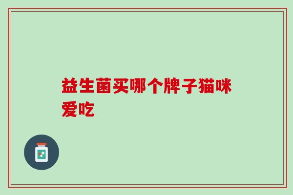 益生菌买哪个牌子猫咪爱吃
