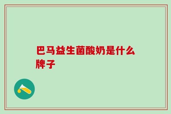 巴马益生菌酸奶是什么牌子