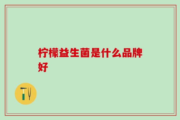 柠檬益生菌是什么品牌好