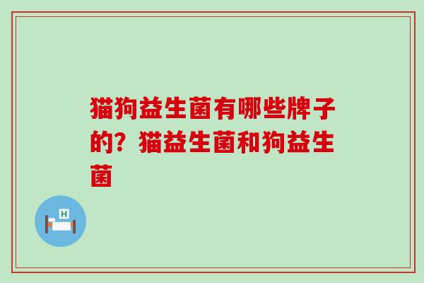 猫狗益生菌有哪些牌子的？猫益生菌和狗益生菌