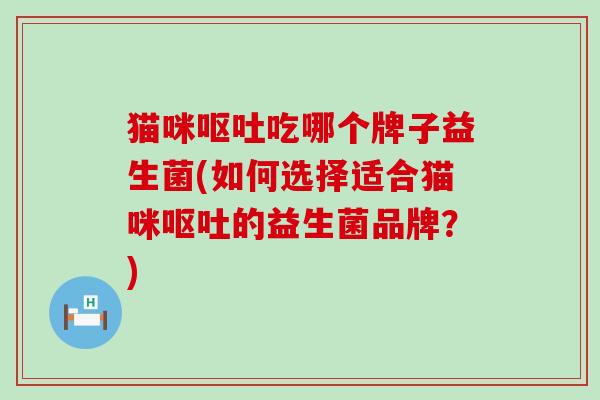 猫咪呕吐吃哪个牌子益生菌(如何选择适合猫咪呕吐的益生菌品牌？)