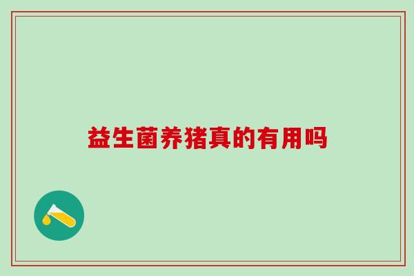 益生菌养猪真的有用吗
