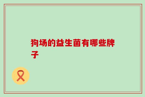 狗场的益生菌有哪些牌子