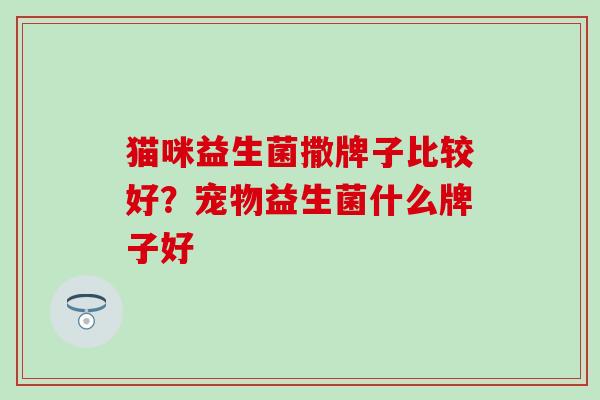 猫咪益生菌撒牌子比较好？宠物益生菌什么牌子好
