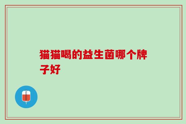 猫猫喝的益生菌哪个牌子好