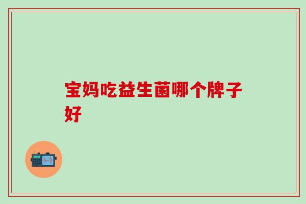 宝妈吃益生菌哪个牌子好