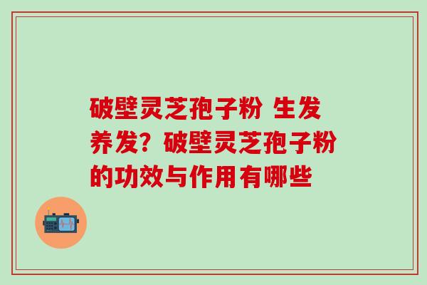 破壁灵芝孢子粉 生发养发？破壁灵芝孢子粉的功效与作用有哪些