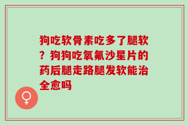 狗吃软骨素吃多了腿软？狗狗吃氧氟沙星片的药后腿走路腿发软能治全愈吗