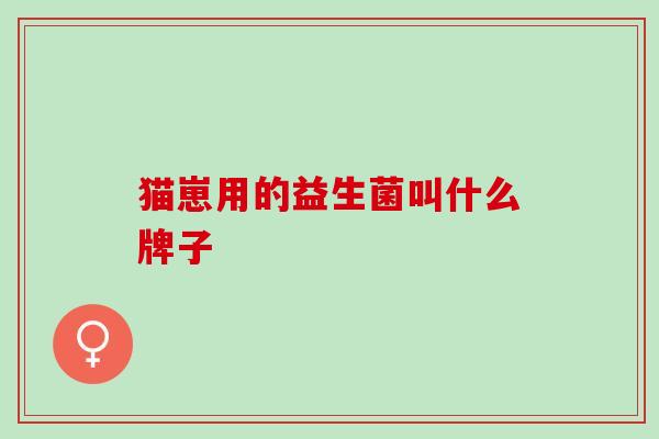 猫崽用的益生菌叫什么牌子