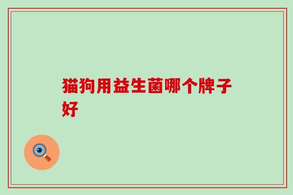 猫狗用益生菌哪个牌子好