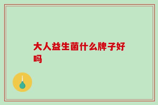 大人益生菌什么牌子好吗