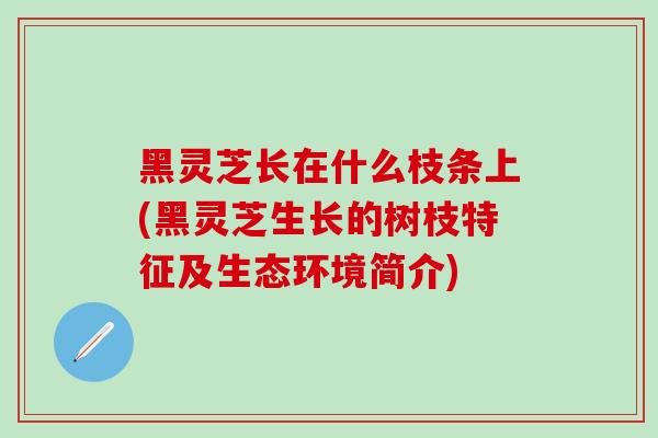 黑灵芝长在什么枝条上(黑灵芝生长的树枝特征及生态环境简介)