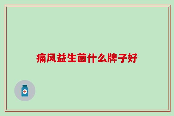 痛风益生菌什么牌子好