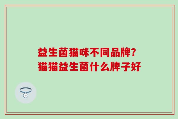 益生菌猫咪不同品牌？猫猫益生菌什么牌子好