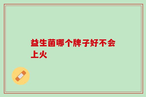 益生菌哪个牌子好不会上火