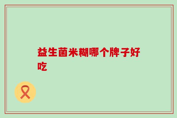 益生菌米糊哪个牌子好吃