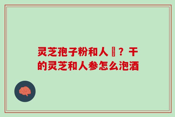 灵芝孢子粉和人蔘？干的灵芝和人参怎么泡酒