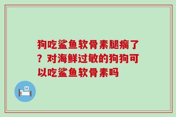 狗吃鲨鱼软骨素腿瘸了？对海鲜过敏的狗狗可以吃鲨鱼软骨素吗