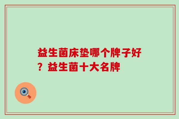 益生菌床垫哪个牌子好？益生菌十大名牌