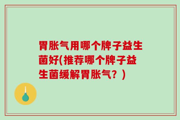 胃胀气用哪个牌子益生菌好(推荐哪个牌子益生菌缓解胃胀气？)