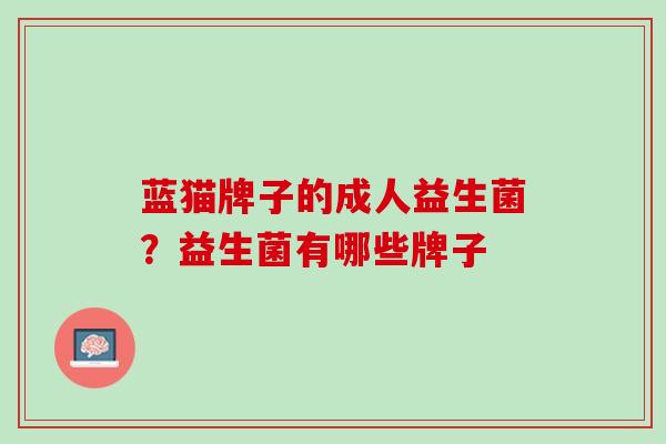 蓝猫牌子的成人益生菌？益生菌有哪些牌子