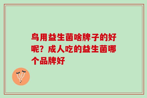 鸟用益生菌啥牌子的好呢？成人吃的益生菌哪个品牌好